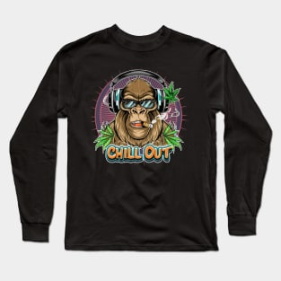 Chill Out: Hip Hop Gorilla Art Piece Long Sleeve T-Shirt